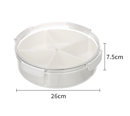 Pet Snack Candy Dry Food Storage Box with Sealed Lid 5 Dividers Plastic Airtight Food Divided Serving Tray with Lids &amp; Removable