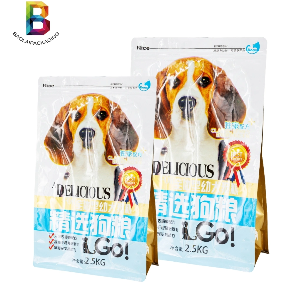 Wholesale Plastic Food Aluminum Foil Flat Bottom Packaging Bag Pet Food Bag