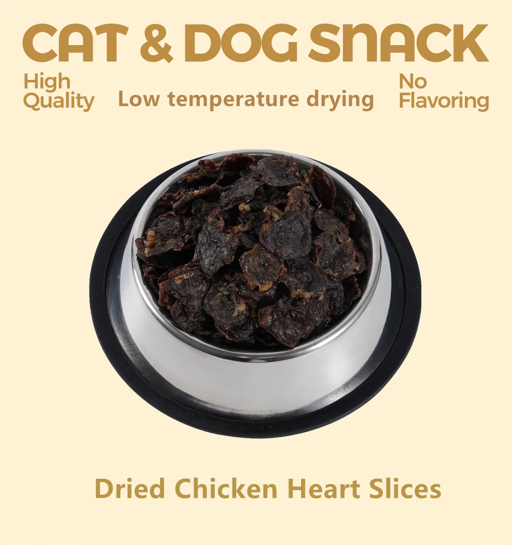 Manufacture Factory OEM Package Dried Chicken Heart Slices Dog Treat Snack