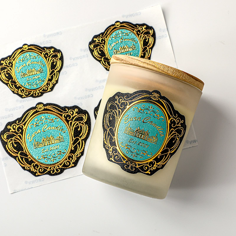 Factory Wholesale Custom Private Gold Clear Candle Label