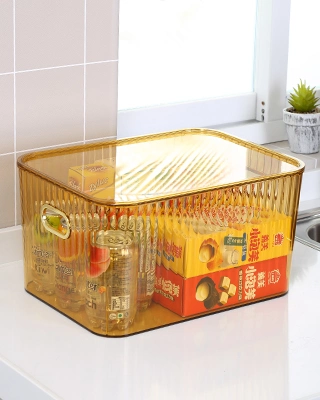 Household Large Capacity Pet Fridge Freezer Organizer Snack Fruit Clear Plastic Kitchen Food Storage Bin with Lid