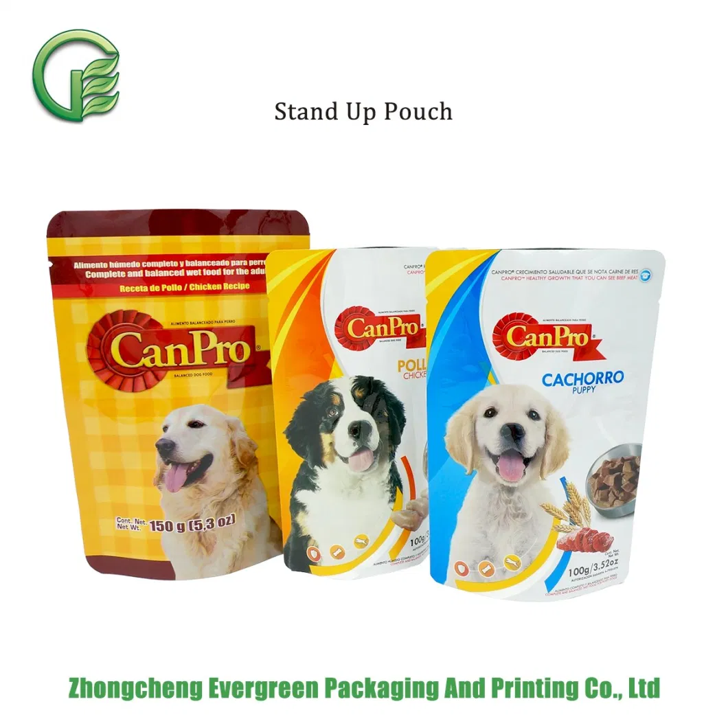 Retort Cat Food Packaging Stand up Aluminum Foil Pouch with Spout Bags for Wet Pet Snacks Microwave Oven Nozzle Doypack