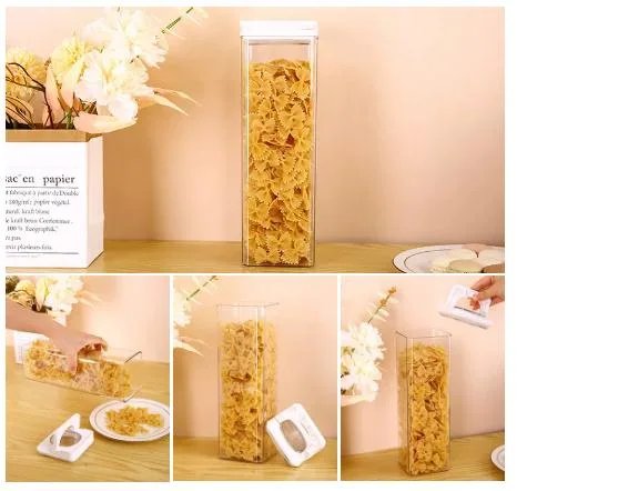 Plastic Food Canister with Easy Lock Lid Snacks Flour Sugar Fruit Storage Airtight Leakproof Pet Food Storage Organizer Bin