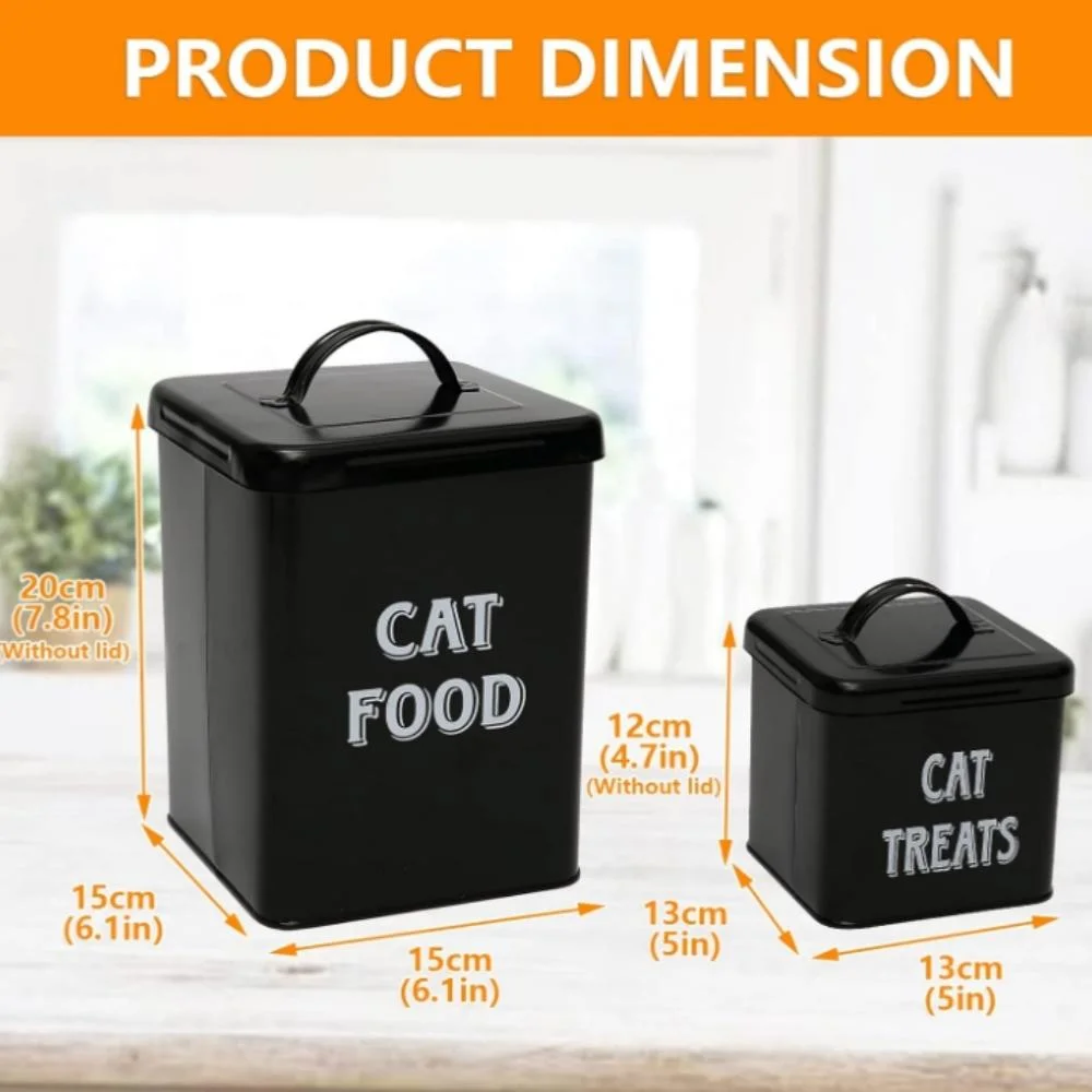 Dog and Cat Food Storage Container Farmhouse Pet Food Treats Holder with Lid and Scoop