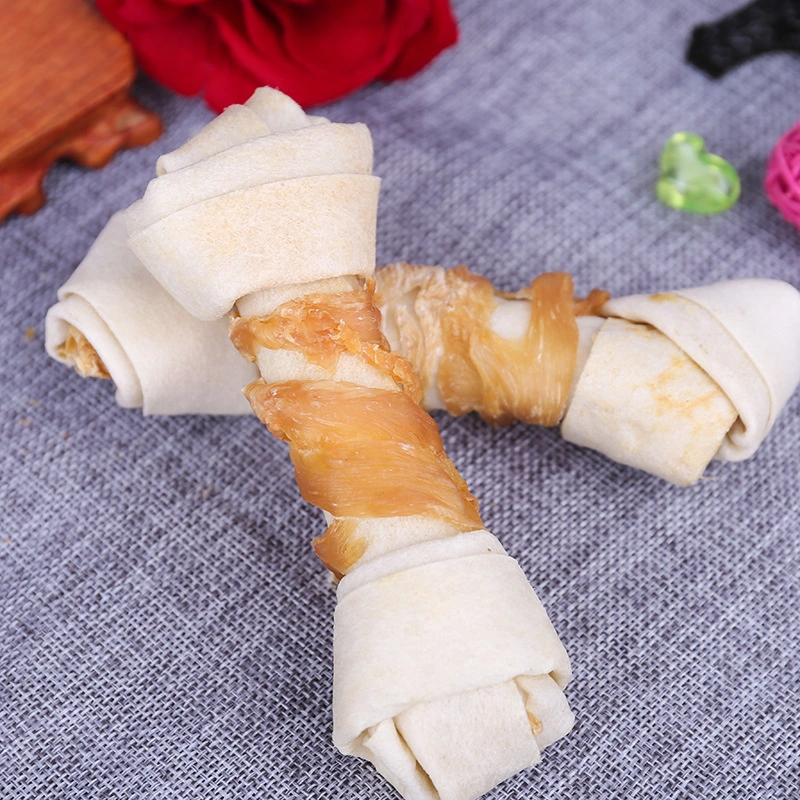 8 Inch Pet Snack Cowhide Bone Entangled Chicken Jerky Malor Stick Clean Teeth Bone Large Dog Dog Chews Pet Snack Hude032