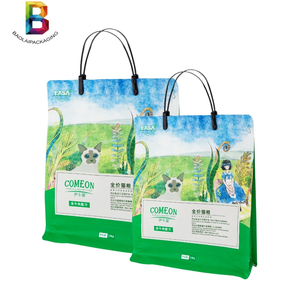 1kg 2kg 4kg 20kg Cat Litter Cat Food Zipper Lockpackaging Flat Bottom Pouch Pet Food Bag