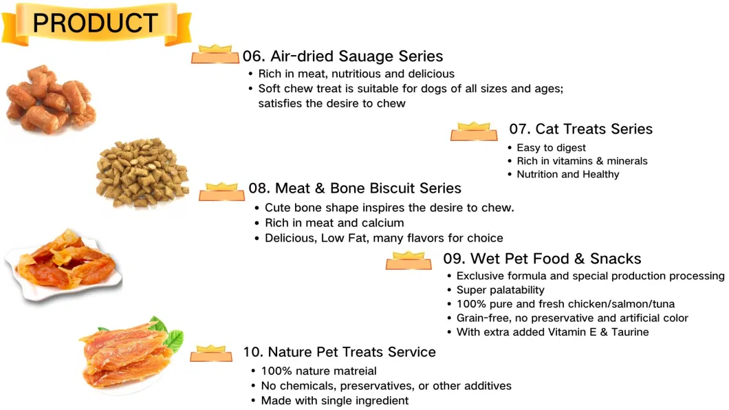 Dried Jerky Pet Snacks Beef Sausage Pet Snacks for Dog and Cat Pet Food Supplier