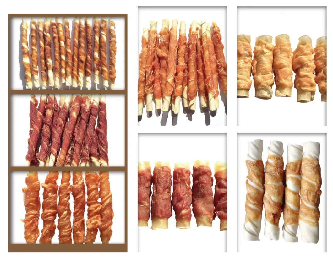 2022 Factory Price OEM / ODM Natural Chicken Wrap Nature Rawhide Stick Dog Training Treats
