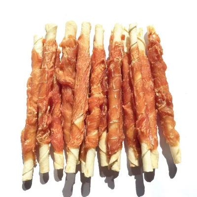  Carne de pollo saludable 5&quot; de puerro de rawhide blanqueados aperitivos Golosinas dentales para perro