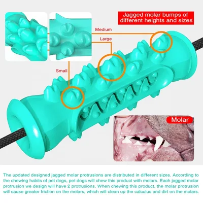 Limpieza de dientes personalizado resistente caucho natural Pet Bola de masticar el tratamiento de los alimentos