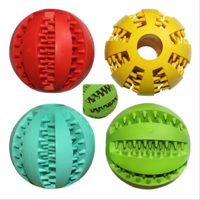 Pelota de goma de caucho de juguete para perros Mascotas Mascotas juguetes Chew Toy Pet bocadillos de comida de perro de bola de fugas
