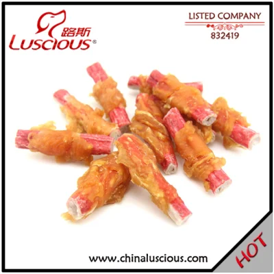 Cangrejo palillo twined por Chicken Dog Snack Perro trata a la mascota Comida