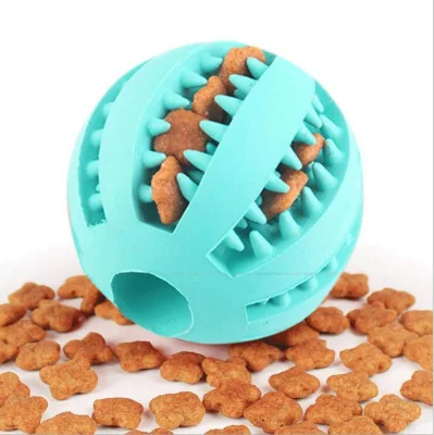 Pelota de goma de caucho de juguete para perros Mascotas Mascotas juguetes Chew Toy Pet bocadillos de comida de perro de bola de fugas