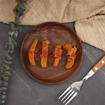 Natural mayorista Pato pollo envuelto Batata Manzana Banana mascota perro sano golosinas golosinas