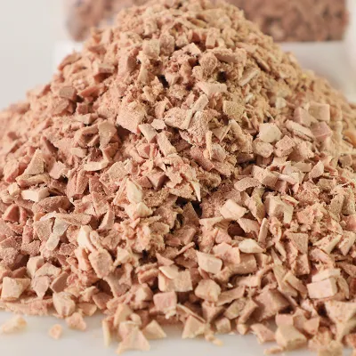 Pollo de gallina de ternera a la congelación granule pescado de primavera Quail Gato Perro Snack