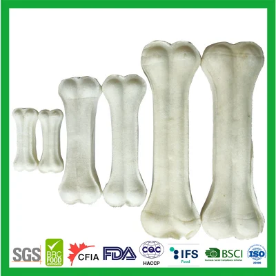  China Pet Treats Fabricación de bocadillos de perro de hueso prensado de Rawhide blanqueados Limpieza de los dientes de calcio