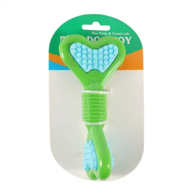 La nueva mascota de Venta caliente Amazon Toys perro de color verde el cepillo de dientes limpiar los dientes molares persistente