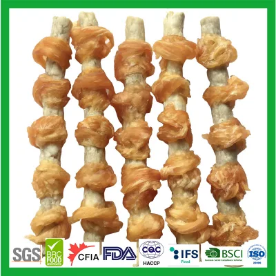  Comida deliciosa saludable orgánica saludable Perro Envoladuras de pollo 5&quot; Rawhide Tentempiés de comida suave para mascotas