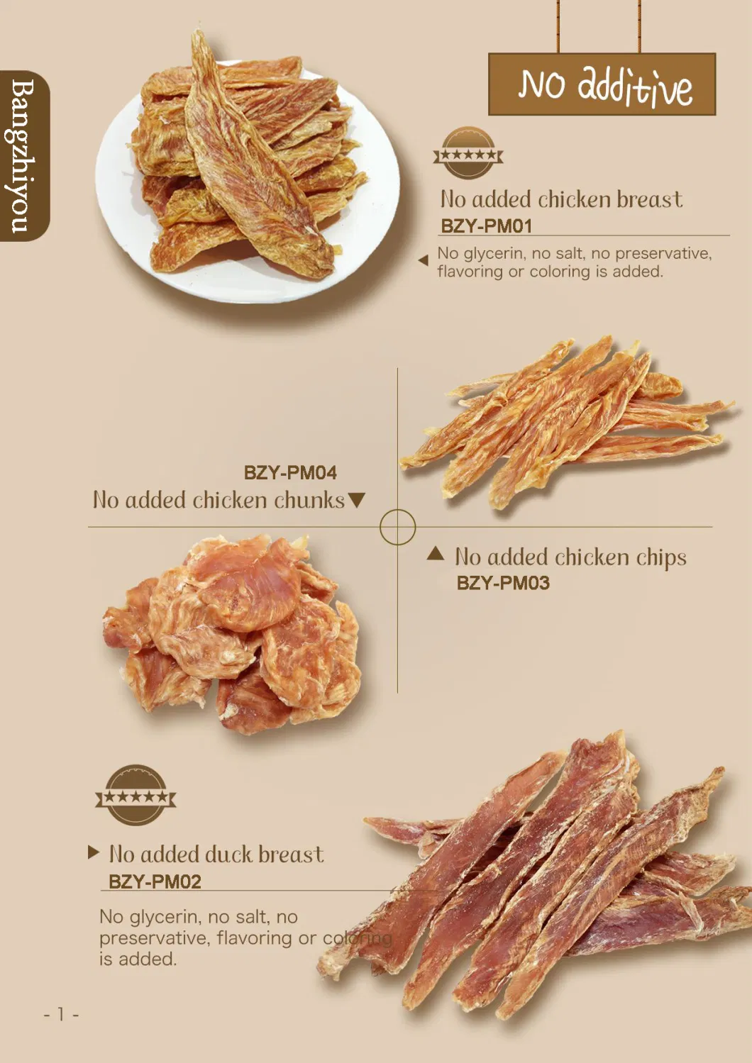 Eco-Friendly Healthy Duck and Chicken Slices Flavor Dog Treats