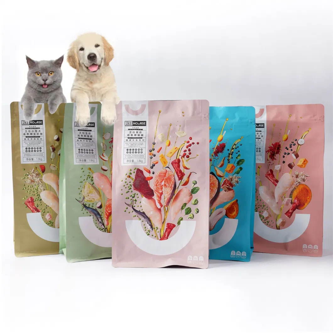 Custom Aluminum Foil Pet Food Dog Cat Food Treats Snack Nutritional Powder Coffee Package Ziplock Zipper Window Plastic Packaging Stand up Flat Bottom Pouch Bag