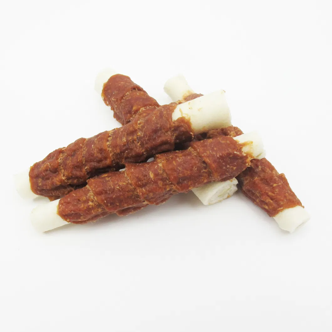 Teeth Cleaning 6 Inch Duck Meat Wrapped Rawhide Stick Meat Dog Pet Treat