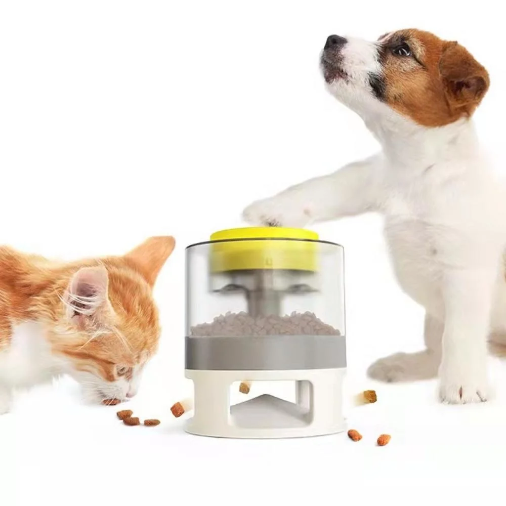 Automatic Pet Dog Feeder, Puzzle Slow Feeder Training Toys, Trigger Button Food Dispenser Wbb18584