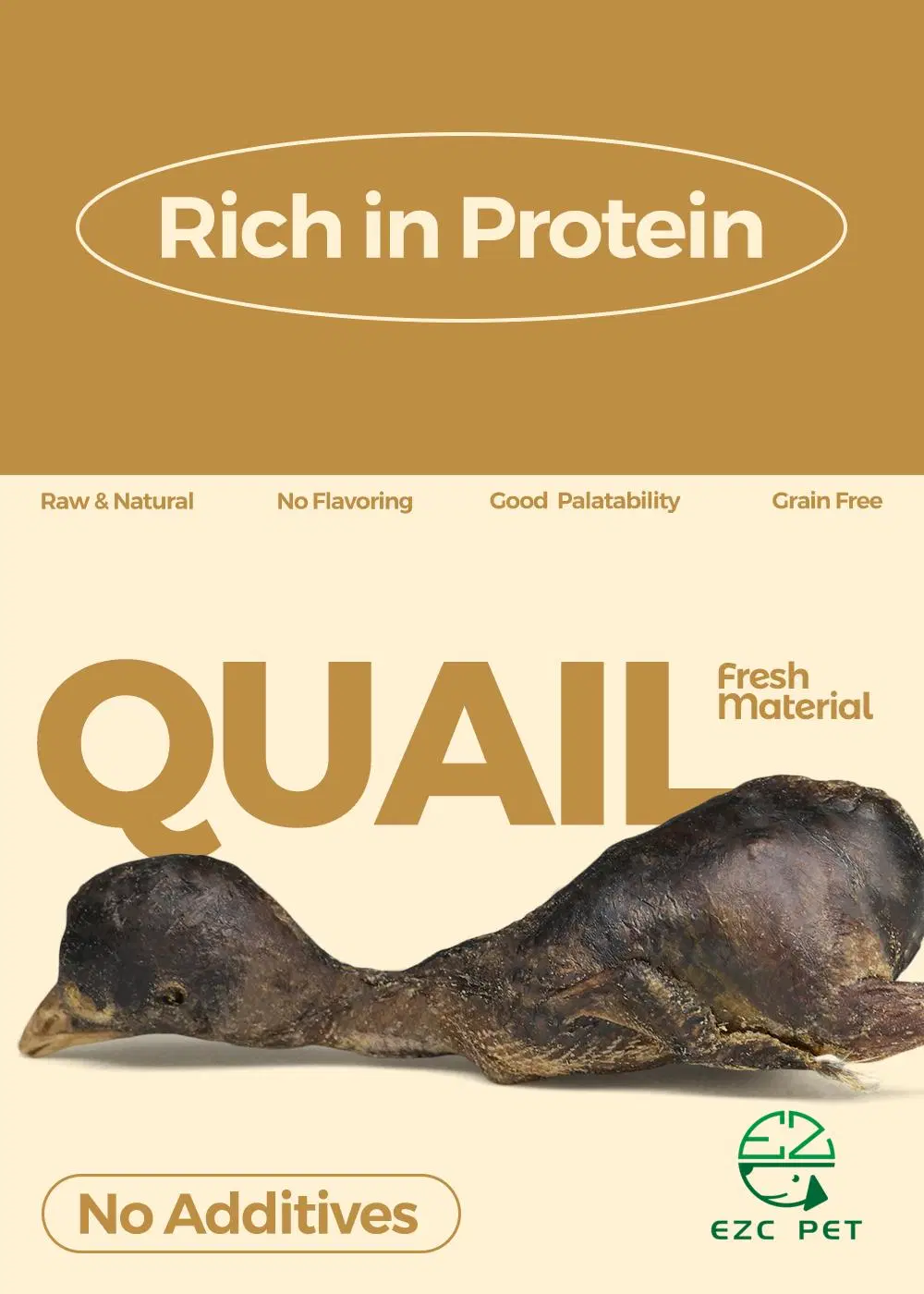 Chinese Wholesale Manufacture Freeze-Dried Quail Dog Treats Cat Snack Pet Snacks