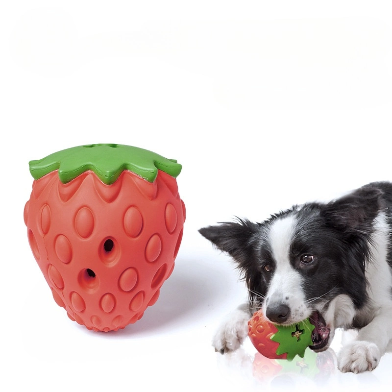 Durable Fruit Shaped Rubber Pet Chew Dog Leaky Food Toy Dog Treat Dispenser
