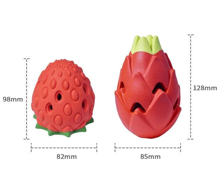 Durable Fruit Shaped Rubber Pet Chew Dog Leaky Food Toy Dog Treat Dispenser