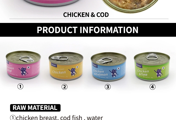 Wholesale Pet Supplies Products Cat Wet Canned Staple Food Tuna Snacks