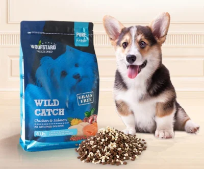 Periodo intero animale domestico adulto Puppy cane generale 1.5kg/10kg congelare essiccato Carne fresca Grana senza carne di pollo salmone anatra carne manzo Buona palatabilità cibo di base