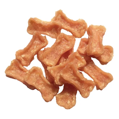 Animali domestici spuntini forniture per animali OEM innovativo cane biologico Chewhalf Chicken Shaped Bone Premium snack per il tuo cane