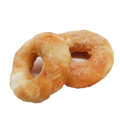  Digestione alta bassa nutrizione ricca di grassi Pollo schiumato Cow pelle Ciambella Wreath cane giocattolo animale animale animale Treat cibo snack