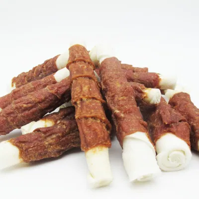  OEM Prezzo di fabbrica denti di macinazione ad alto calcio puliti e ricchi di mastice Nutrizione addestramento ricompensa Pollo essiccato Cowhide schiumato cucciolo approvvigionare Cat Mangime Treat cane snack cibo