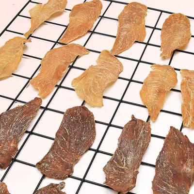  Cane tratta all&prime;ingrosso anatra animale domestico Jerky snack Duck Chips cane Spuntini di addestramento Lb001