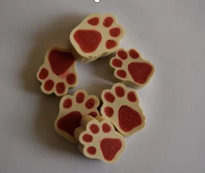  Snack cane naturale sapore di pollo forma Paw Slice cane treats