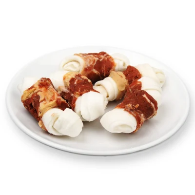  Pollo privato/anatra Wrap Rawhide Bones Animali, snack per cani