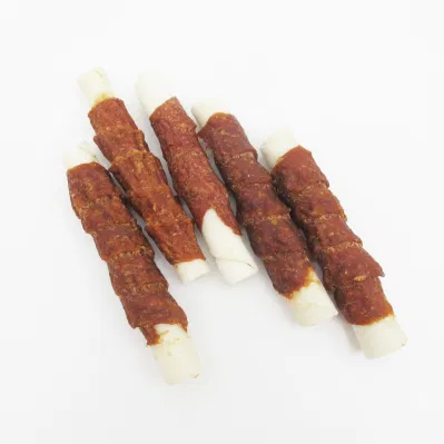  Pulizia dei denti 6 pollici anatra carne avvolta Rawhide bastone carne Cane PET Treat