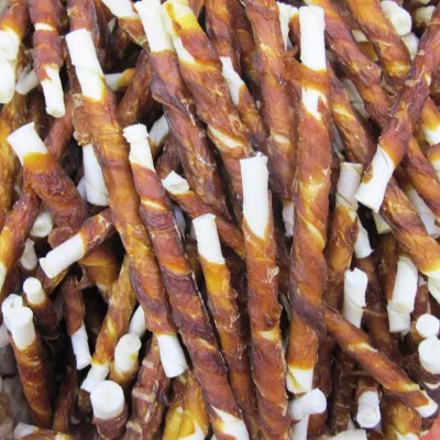  OEM varie patatine fritte per la cura dei denti in pelle di cowhide schiumata anatra al pollo Carne di manzo bastone PET Treat Cat snack Dog Dried Food
