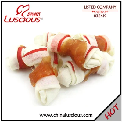  Porkhide Rawhide Knot twined by Chicken Dog Food PET snack Fornitore