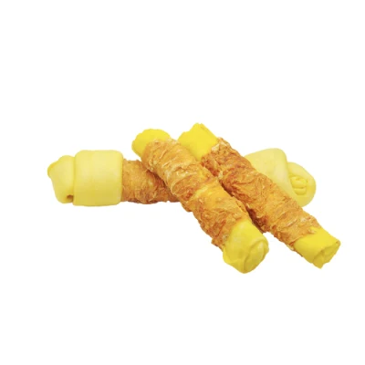 OEM Pollo Jerky Animali spuntini cane tratta petto d&prime;anatra Jerky Bastoncini di rawhide avvolti, dolci secchi per cani