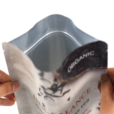 Confezione di tè sfusa con zip DOYPACK riciclabile e personalizzato Custodia per il supporto della borsa di carta Kraft