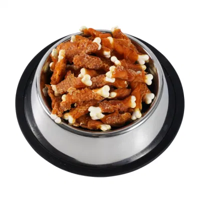 Naturale Dog Food basso OEM e ODM cartilagine di manzo avvolto Intorno Chicken PET snack Chews