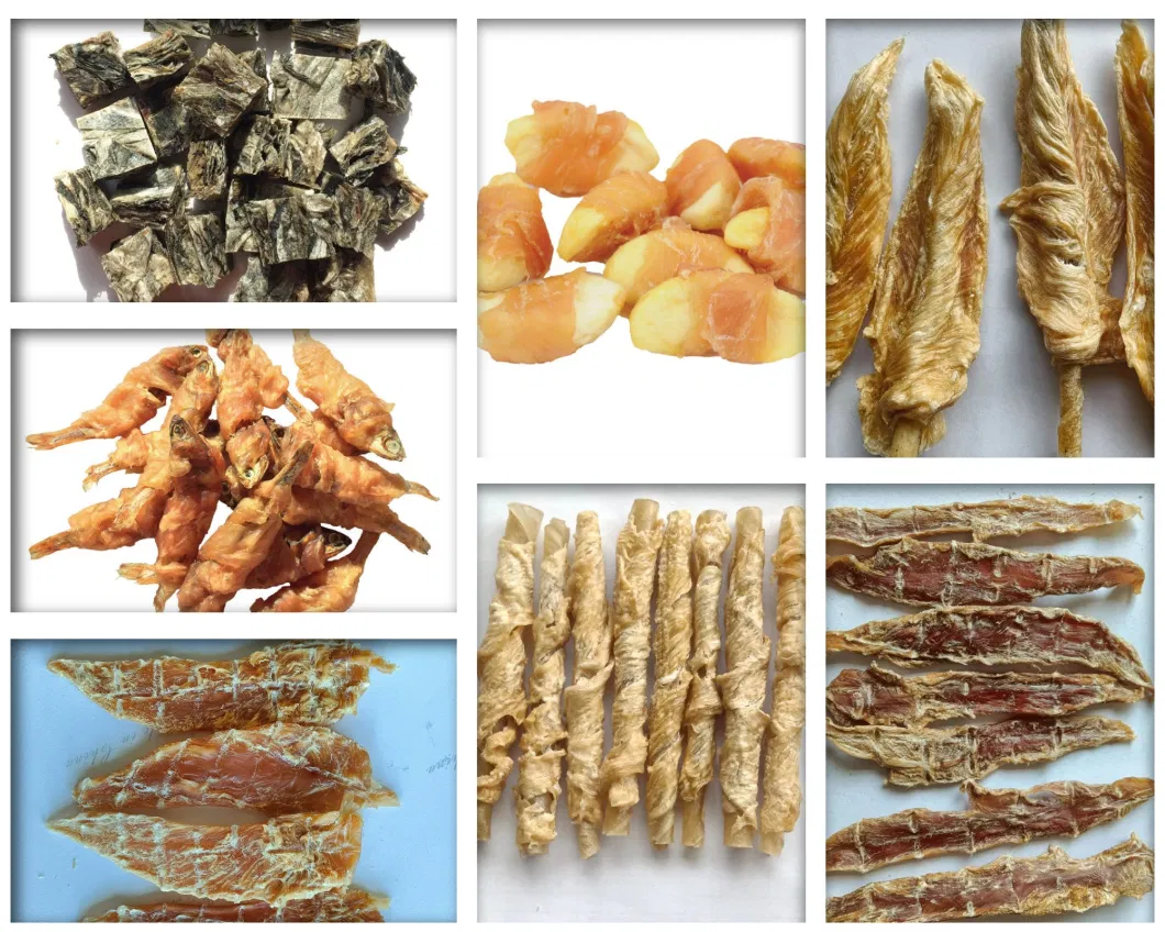 100% Nature Cod Fish Strips Chicken Jerky&amp; Natural Rawhide Twist Pet Snacks