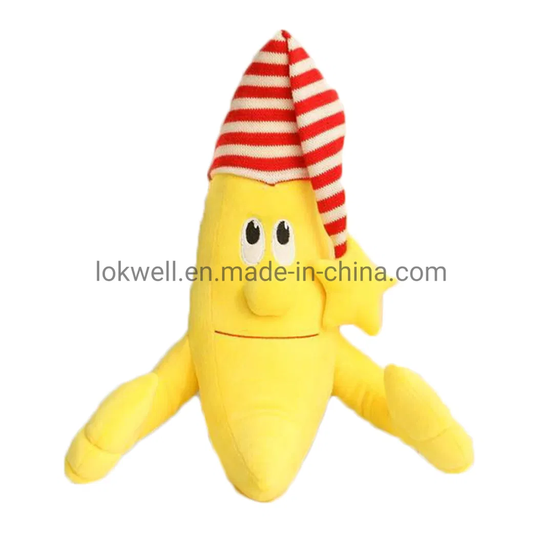 Plush Banana Toy Stuffed Pillow Fabric Play Food