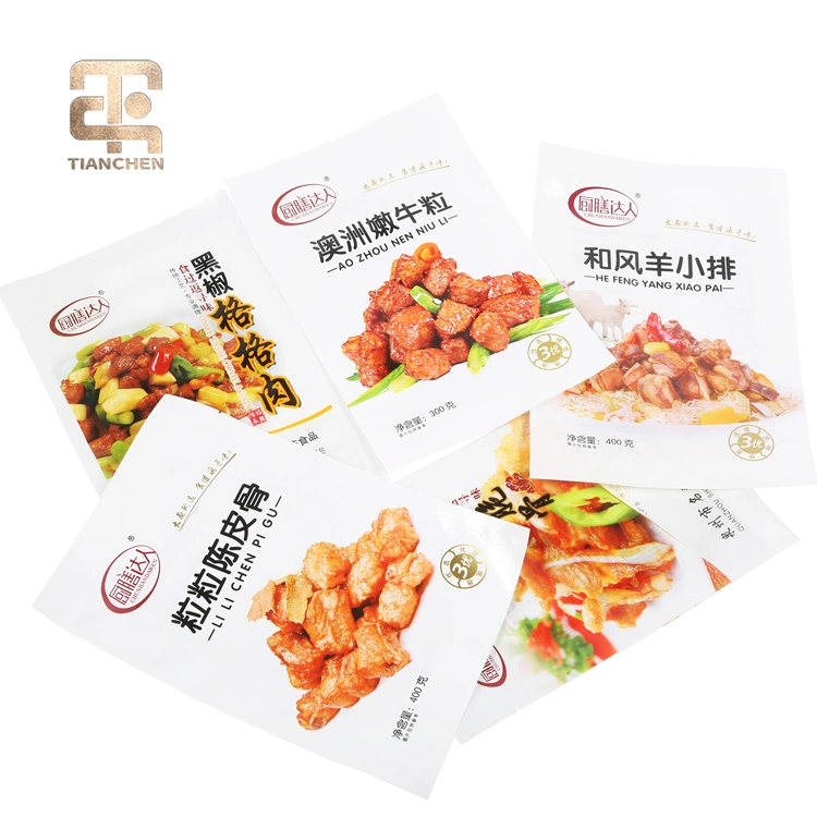 Heat Seal Plastic Vacuum Beef and Pork Sausage Frozen Food Packaging Bag