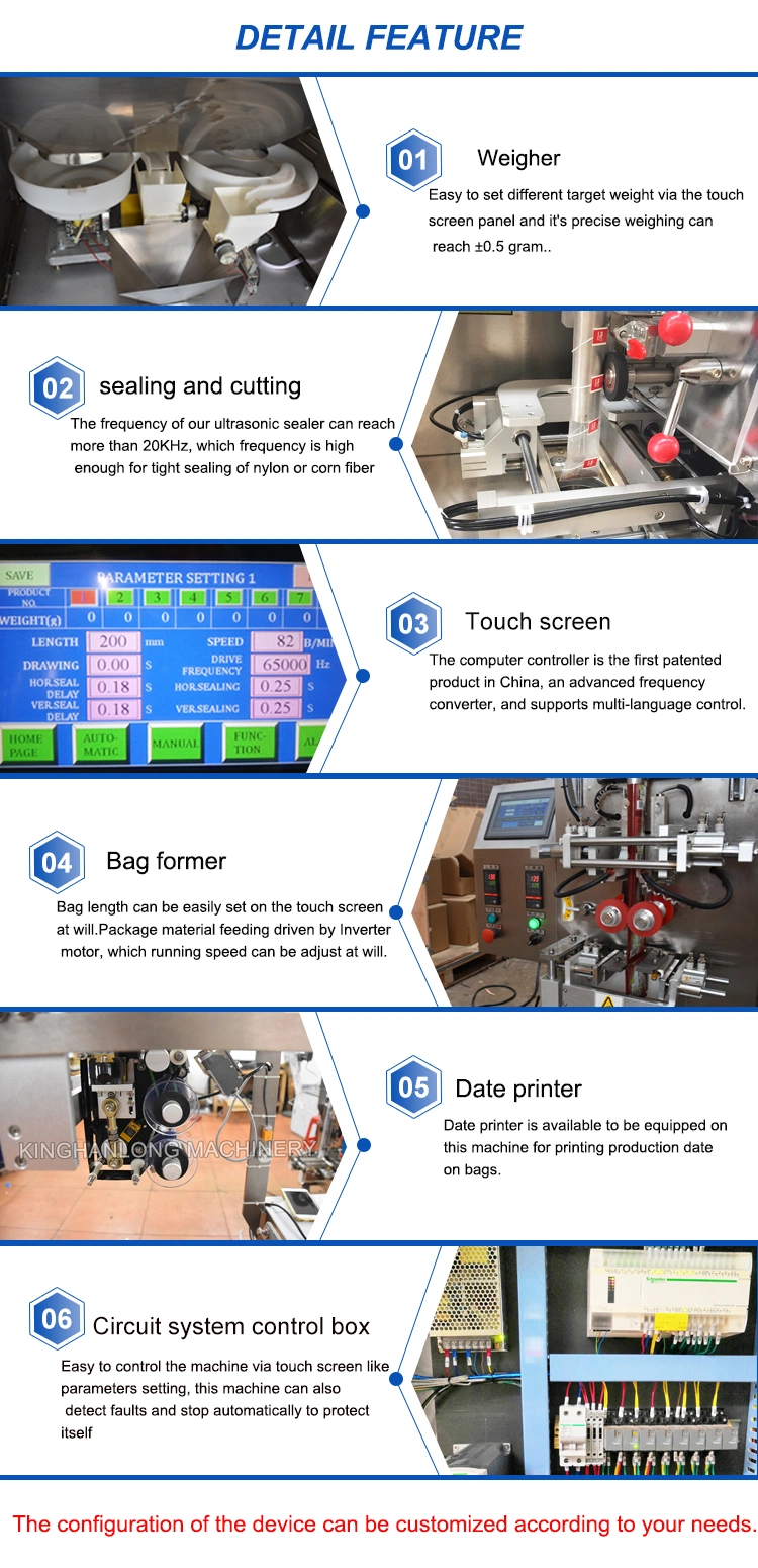 Automatic Triangle Loose Leaf Tea Teabag Vertical Form Fill Seal Wrapping Flow Packaging Packing Filling Machine