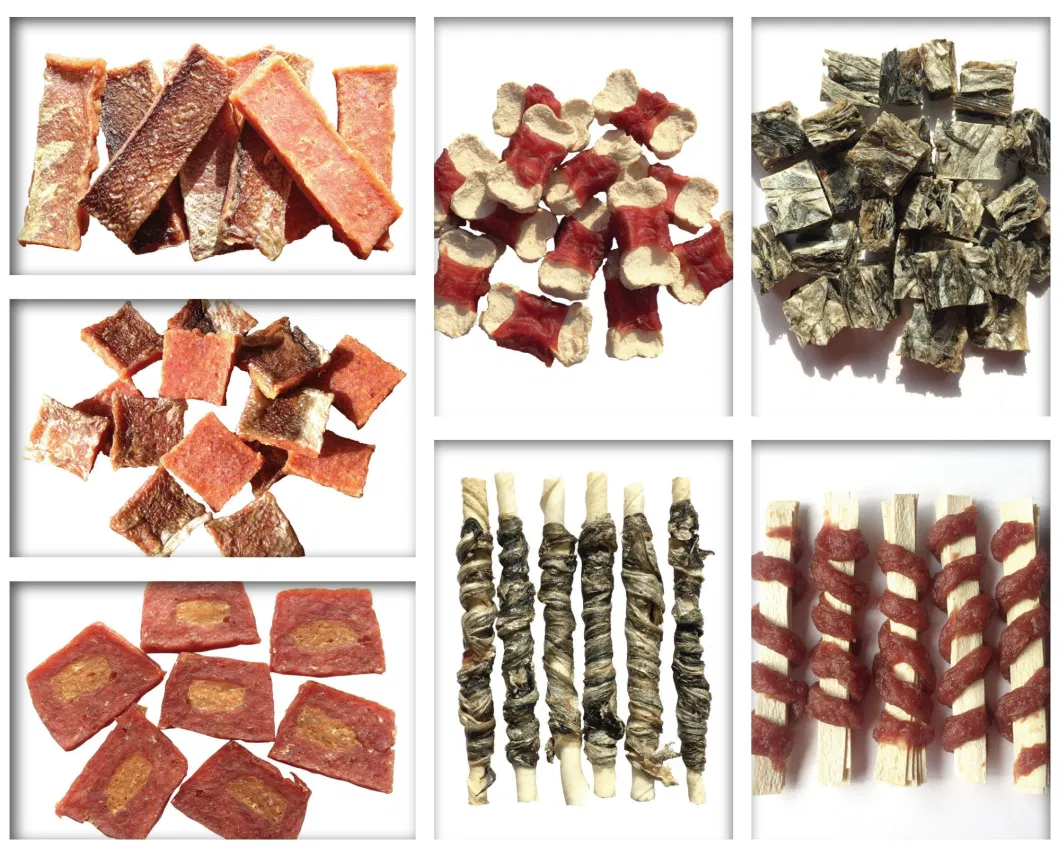 Pet Dog Snacks Fish Skin Wraps Rawhide Twist Dog Snacks