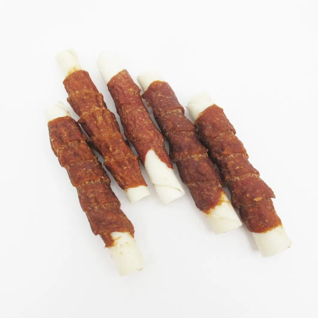 Teeth Cleaning 6 Inch Duck Meat Wrapped Rawhide Stick Meat Dog Pet Treat