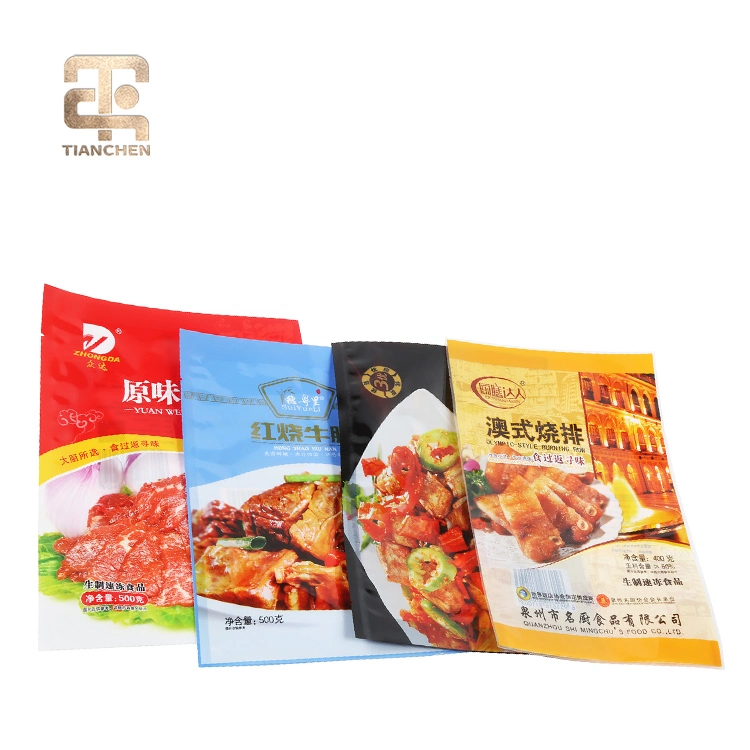 Heat Seal Plastic Vacuum Beef and Pork Sausage Frozen Food Packaging Bag